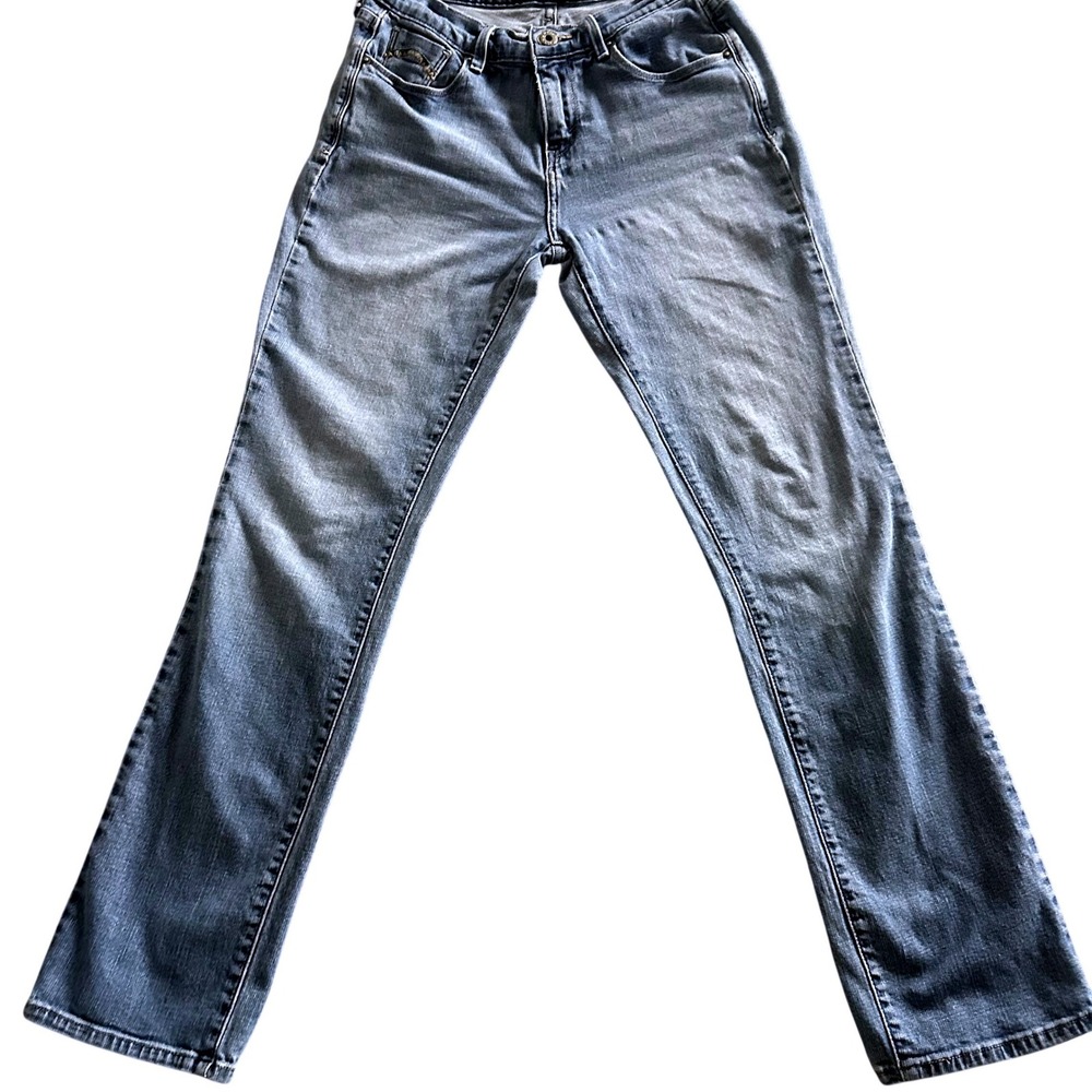 Levis 505 Straight Leg Jeans Medium Wash Denim Embroidered Pocket Size 4